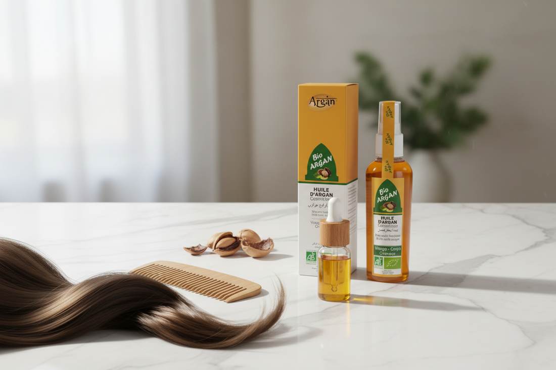 Pure Moroccan argan oil for faster hair growth with natural hair care elements
