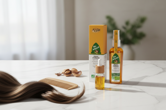 Pure Moroccan argan oil for faster hair growth with natural hair care elements