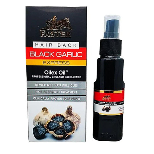 FASTER HAIR BACK Oilex Oil Express black garlic hair growth oil with natural botanicals and healthy hair