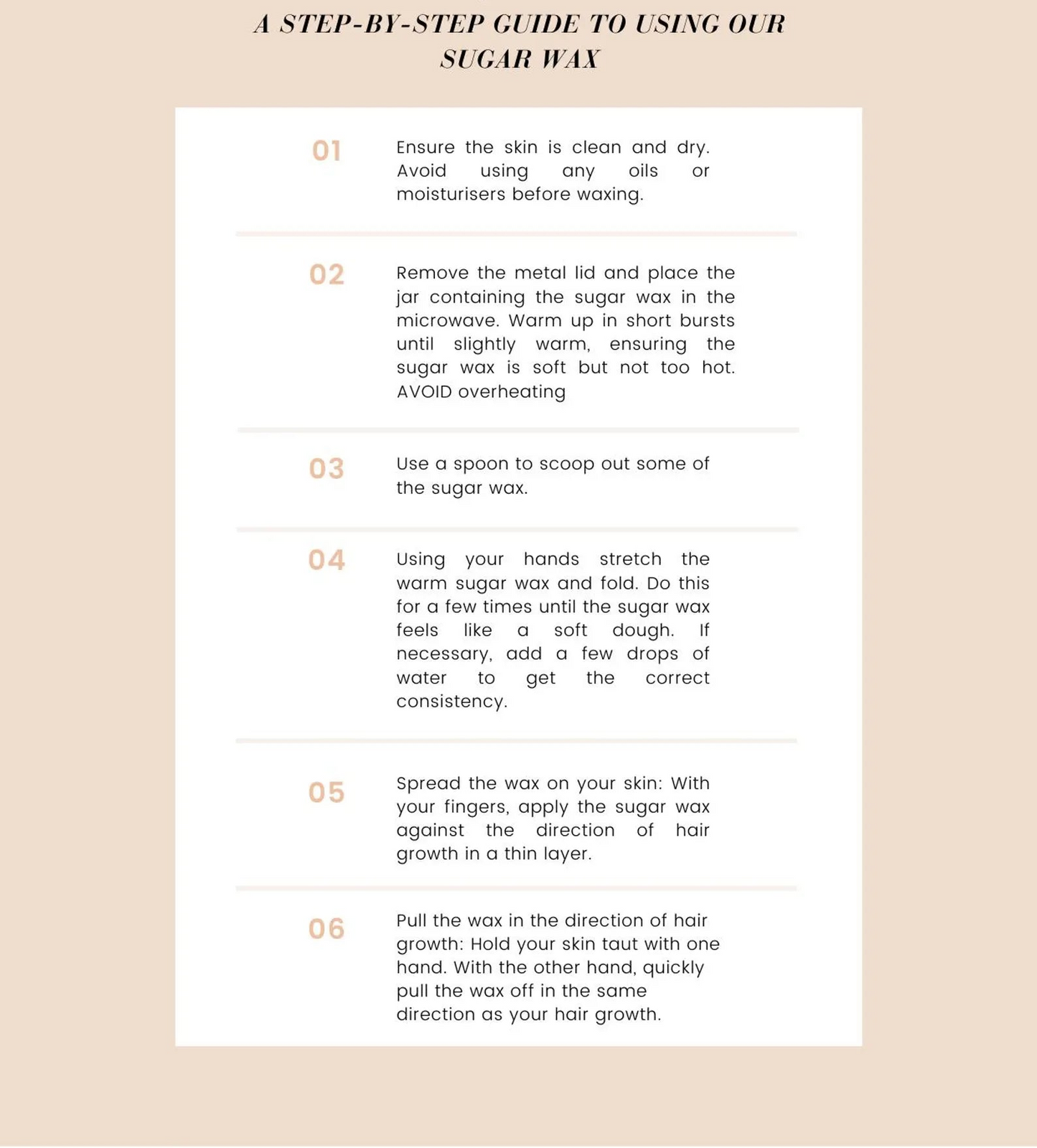 Step-by-step guide to using Sudanese sugar wax 