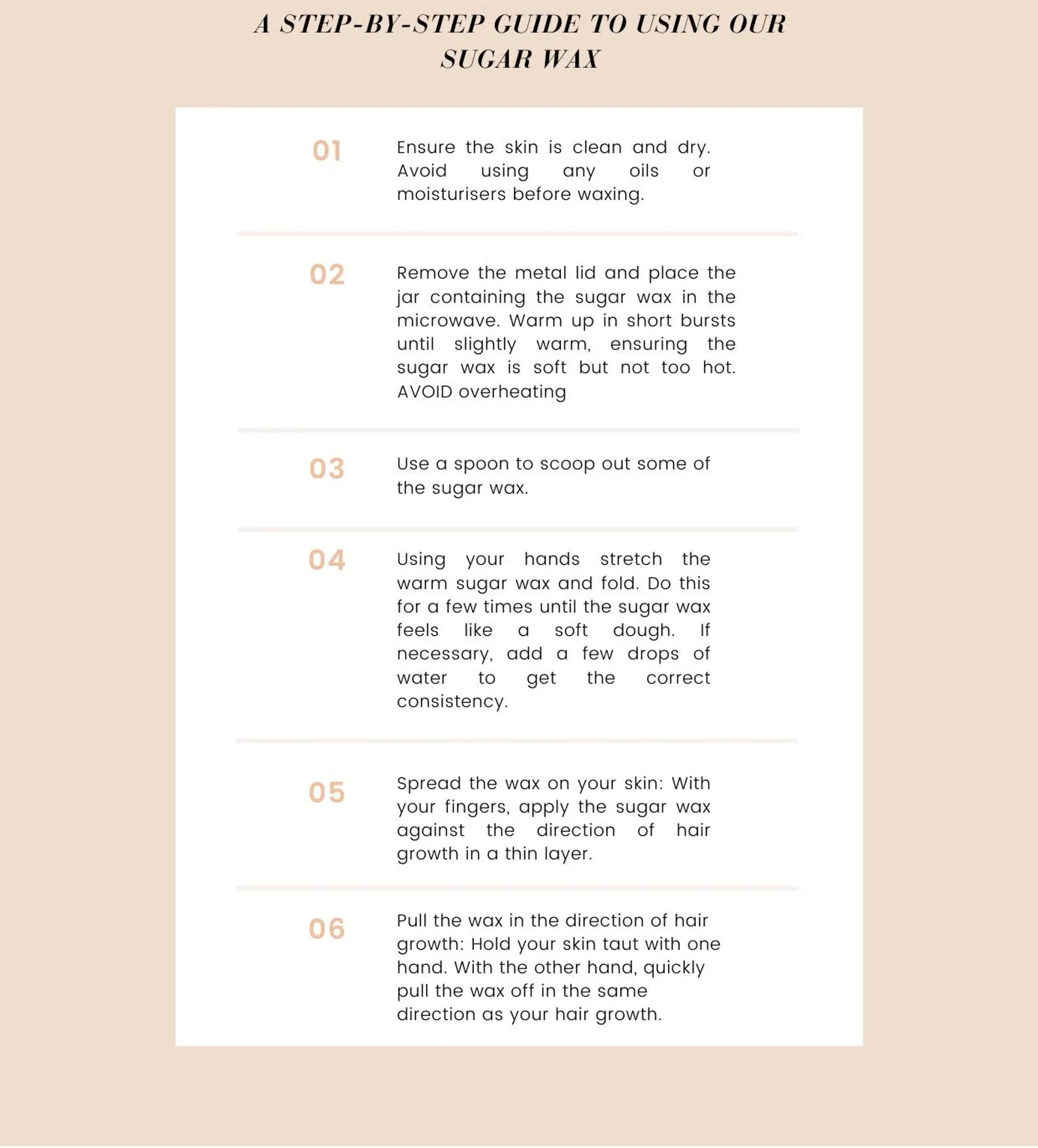 Step-by-step guide to using Sudanese sugar wax 